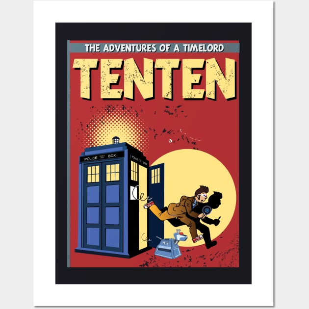 TENTEN THE ADVENTURES OF A TIMELORD VINTAGE COMIC COVER Wall Art by KARMADESIGNER T-SHIRT SHOP